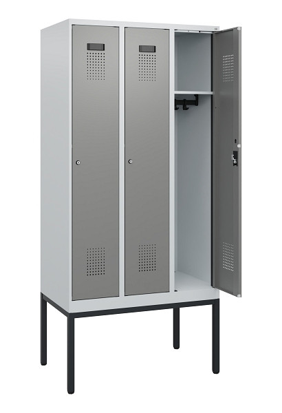 C+P Spind Evolo PLUS, Gestell, 3 Abteile, 1950x900x500mm, 7035/0004, Zylinderschloss, 0490305-30 S10041