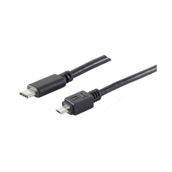 S-Conn USB Kabel 2.0, Typ 3.1 C-Stecker auf Typ 2.0 Micro B-Stecker, Rev 2.0, schwarz,1,8m, 77145-1.8