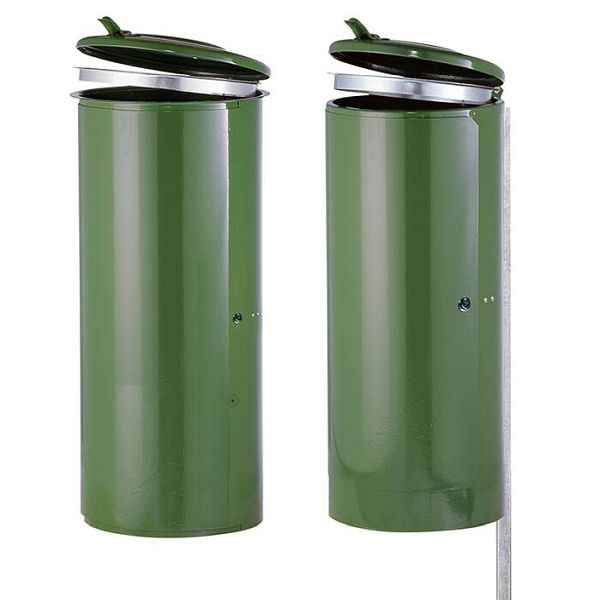 Stein HGS Müllsackständer -State Springfield- für Rastplätze, zum Einbetonieren /inkl. Quadratrohrpfosten 40x40mm und Rundstahlanker, Ø 12x150mm, brilliant silber, 10147-21