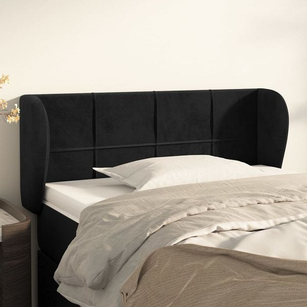 vidaXL Kopfteil mit Ohren Schwarz 93x23x78/88 cm Samt, 3117182