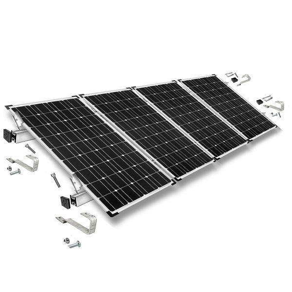 Offgridtec Befestigungskit mit Biberschwanz Dachhaken für Schrägdachmontage 4 Solarpanels Rahmenhöhe 40mm, 8-01-013770-016