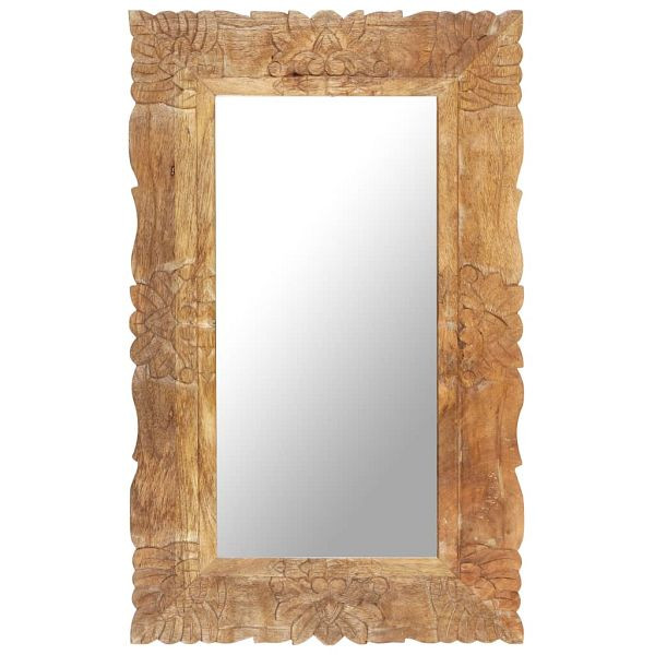 vidaXL Spiegel 80x50 cm Massivholz Mango, natürliches Finish, 321636