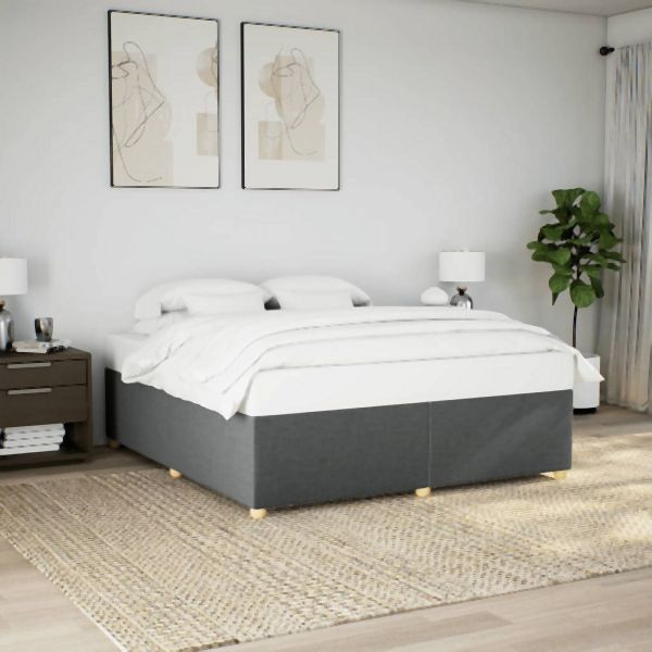 vidaXL Bettgestell ohne Matratze Dunkelgrau 180x200 cm Stoff, 3284751