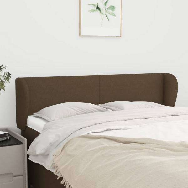 vidaXL Kopfteil mit Ohren Dunkelbraun 147x23x78/88 cm Stoff, 3116865