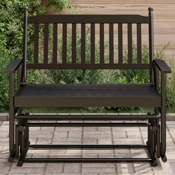 vidaXL Schaukelbank Schwarz 118x70x104,5 cm Massivholz Pappel, 4008866