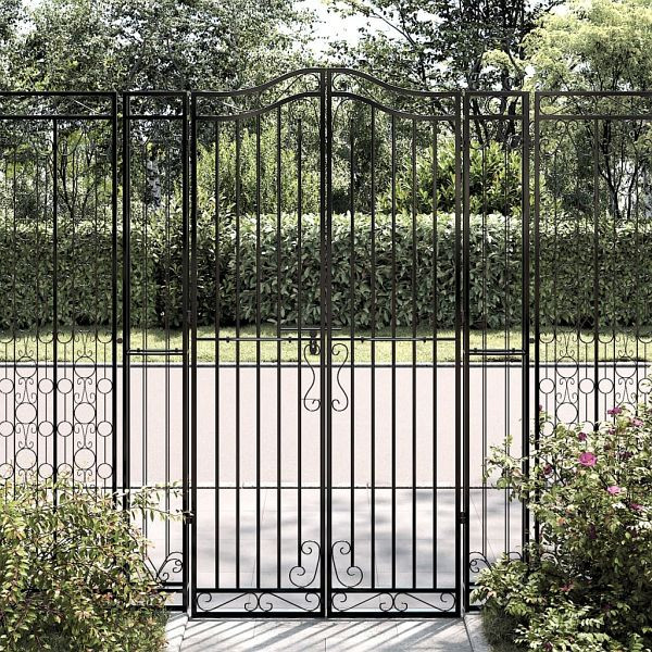 vidaXL Gartentor Schwarz 121x8x180 cm Schmiedeeisen, 363433