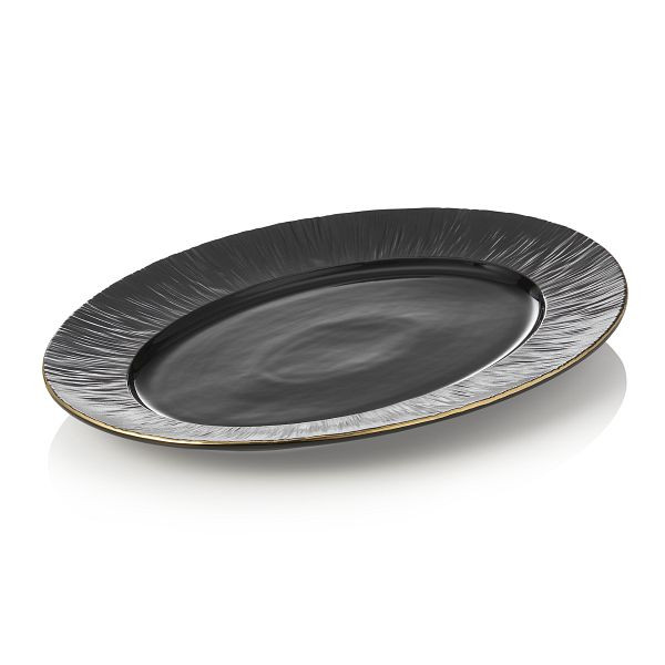 WAS Platte Set MAYA KURO, 33 x 24,5 cm, schwarz, Porzellan, VE: 2 Stück, 4851333