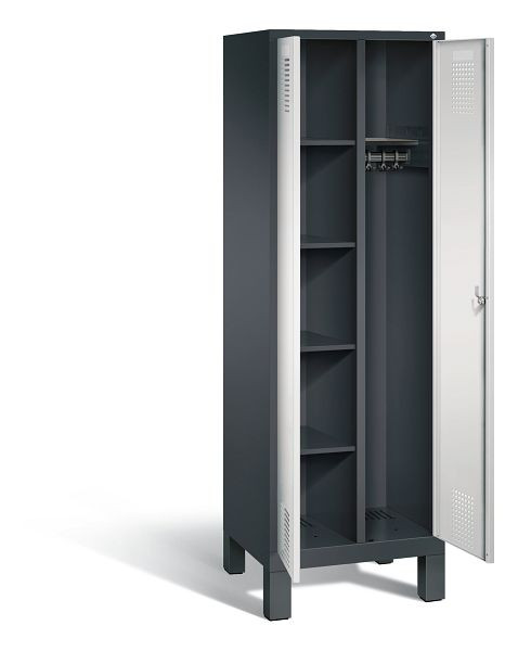 C+P Putzmittel-Spind Evolo, H1850xB610xT500mm, Farbe: Schwarzgrau / Lichtgrau, 48060-20 S10082