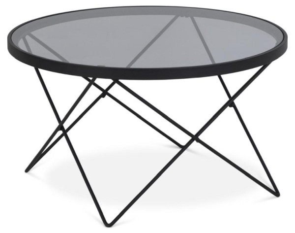 Deskin Glastisch XABI XL, Gestellfarbe: Schwarz, BxHxT: 800 x 450 x 800 mm, 348590