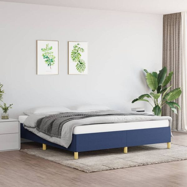 vidaXL Bettgestell Blau 180×200 cm Stoff, Polyester, 347187