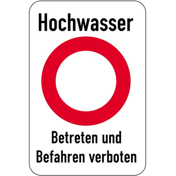Stein HGS Sonderschild, Hochwasser, Betreten und Befahren verboten, 500 x 750 mm, 15004