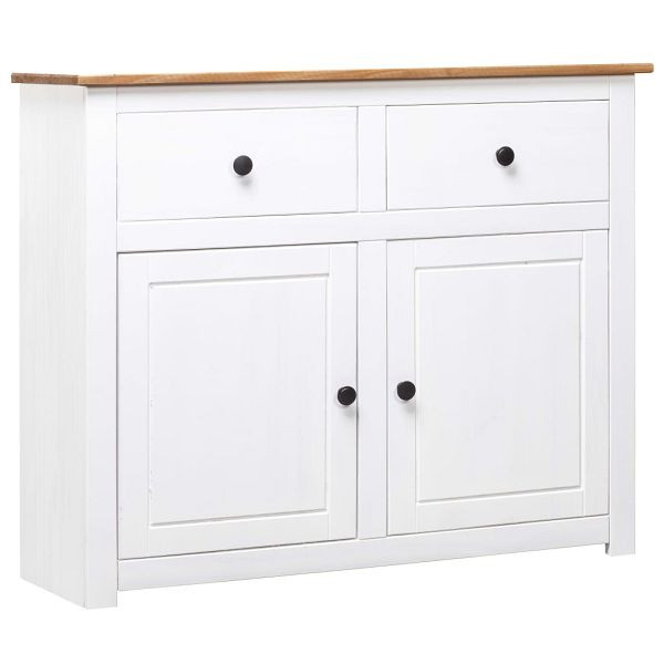 vidaXL Sideboard Weiß 93x40x80 cm Kiefernholz Panama, 282699