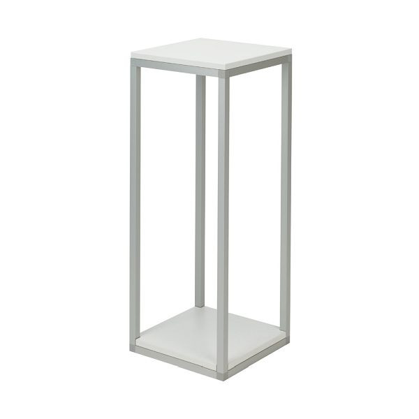 VKF Renzel Präsentationssockel / Säulendisplay / Säule „Construct", silber eloxiert / grau weiß, 300 x 800 x 300 mm (B x H x T), 51.0162.16