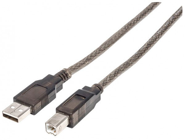 MANHATTAN Hi-Speed USB 2.0 aktives Anschlusskabel, USB A-Stecker auf B-Stecker, 15 m, schwarz, 152389
