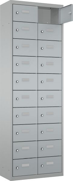 Eurobox Schließfach/Kantinenschrank stehend, 2 Abteile / 10 Fächer, Abteilbreite 325 mm, Tiefe 300 mm, 0901-060210