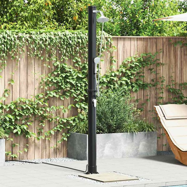 vidaXL Outdoordusche mit Solar Schwarz 217 cm PVC und Aluminium, 42003413