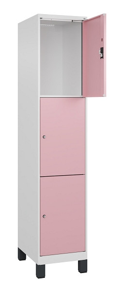 C+P Schließfachschrank Evolo PLUS, mit Füßen, 3 Fächer, 1950x400x500mm, 9016/30, 049010-123 S10018