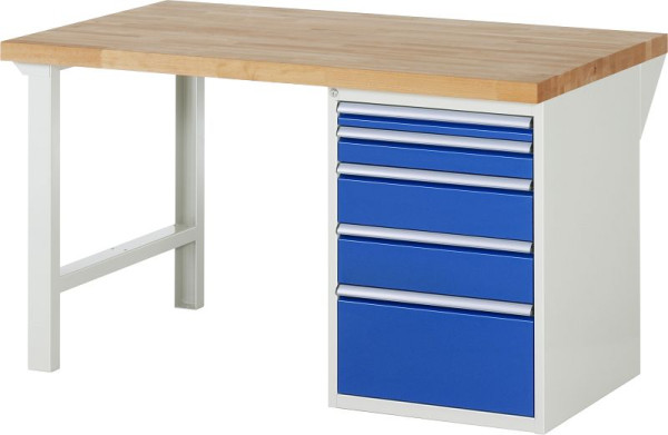 RAU Werkbank Serie 7000 - Baukasten-Bauweise, 5 x Schublade, 1500x840x900 mm, 03-7511A1-159B4S.11