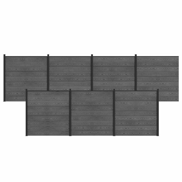 vidaXL Zaunelement 7-teilig WPC und Aluminium Grau, 3429399