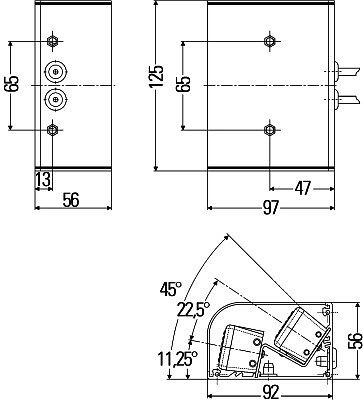 HELLA LED-Warnleuchte, C-LED, 12V, blau, Einbau, hinten, 2XD 009 475-021