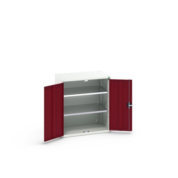 bott verso Flügeltürschrank, mit 2 Fachböden, BxTxH: 800 x 550 x 900 mm, Lichtgrau / Purpurrot, 16926147.24