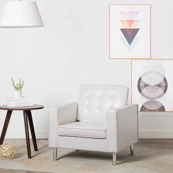 vidaXL Sessel Weiß Kunstleder, Top-Qualität, elegant, 247019