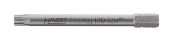 Hazet Bit, Sechskant massiv 6,3 (1/4 Zoll), Innen TORX® Profil, T30, Rundklinge, Lange Ausführung, Schlüsselweite: T30, 2223LG-T30