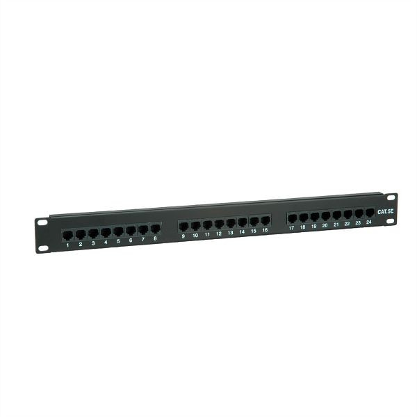 VALUE Kategorie 5e (Class D) 19"-Patchpanel, 24P, ungeschirmt, schwarz, 26.99.0349