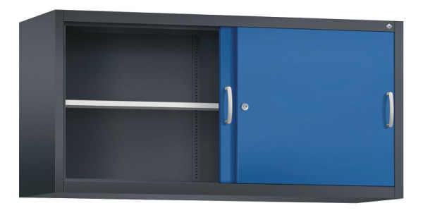 C+P Aufsatzschrank Acurado, H790xB1600xT500mm, Farbe: Schwarzgrau / Enzianblau, Bügelgriff, 2 OH, 2155-00 S10070