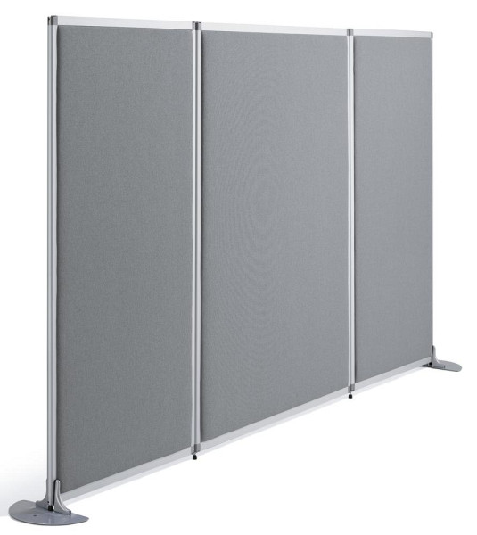 Deskin Stellwand MIAMI PLUS, schallabsorbierend, Stoffbespannt mit Akustikschutz, grau, H 1600 x B 1210 x T 40 mm, 280023