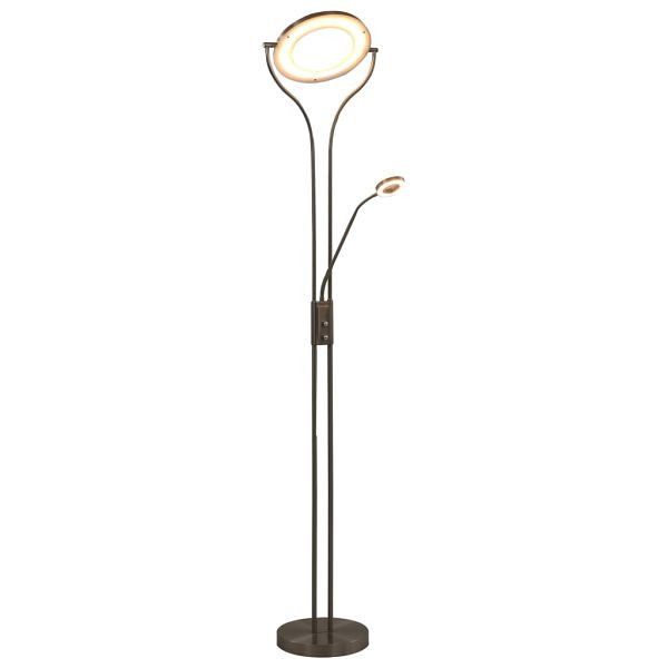 vidaXL Stehlampe 18 W Silbern 180 cm Dimmbar, Stahl, 282415