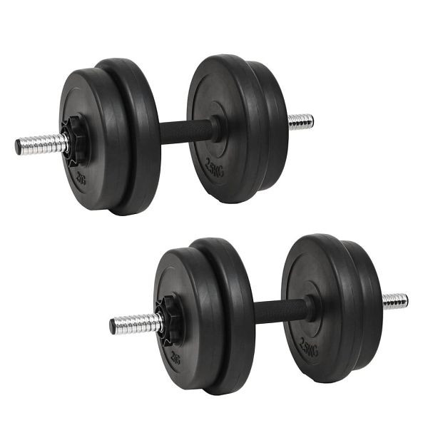 vidaXL Kurzhantel mit Gewichten 40 kg, Material: Zement mit Kunststoffbeschichtung, Stahlstangen, Beton mit Kunststoffbeschichtung, 3145016