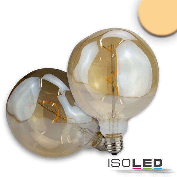 ISOLED E27 Vintage Line LED Dekobirne 125, 4W ultrawarmweiß, Glas amber, dimmbar, 114168