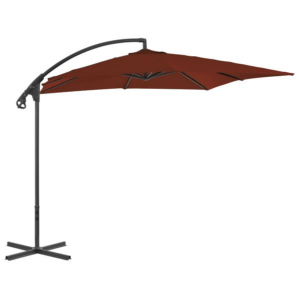 vidaXL Ampelschirm mit Stahlmast 250x250 cm Terrakottarot, 312511