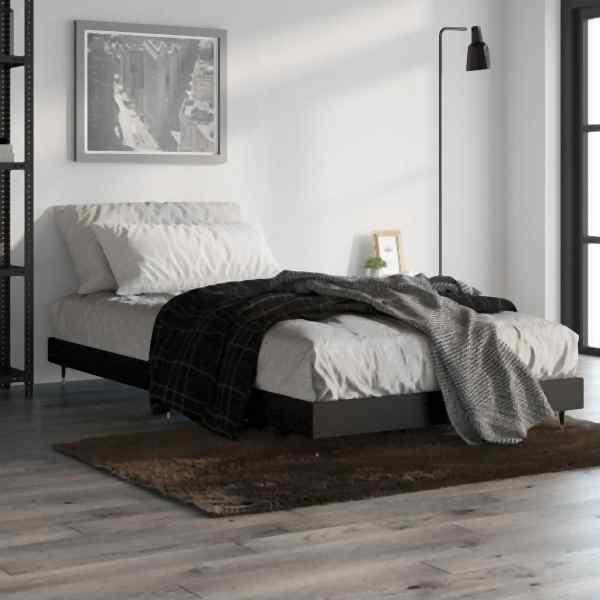 vidaXL Bettgestell Schwarz 90x200 cm Holzwerkstoff, 832166