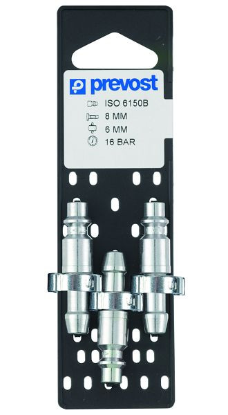 Prevost Nippel Iso B Auf Lochplatten, für Schlauch mit Innen-Ø= 6 mm, VE: 3 Stück, IRP 066806P3
