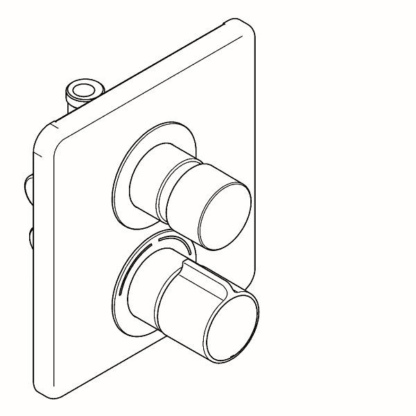 KWC Duscharmatur, F5, hydraulisch gesteuert, Thermostat, UP, Umrüstung AQRM688/698, 2030067159