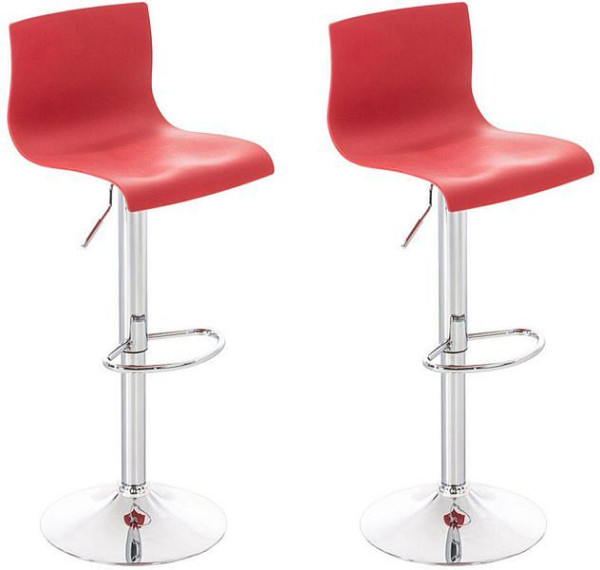 CLP Barhocker Hoover Kunststoff chrom, rot, VE: 2 Stück, 306734