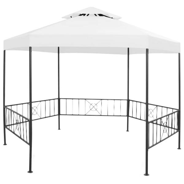 vidaXL Gartenpavillon 323x275x265 cm Weiß 180 g/m², 312233