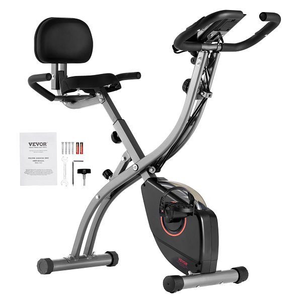 VEVOR Heimtrainer Zusammenklappbar Fitness-Heimtrainer, Aufrechtes Indoor-Fahrrad, ZDJSCCZPDBKD6FDP7V9