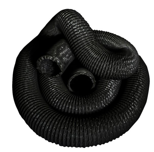 Busching Abluft-Flexschlauch für Abgasabsauggeräte, 12 m Ø 121mm, –40° bis +135°C / Farbe Schwarz RAL9005, 100921