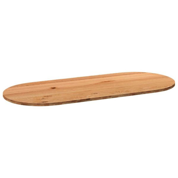 vidaXL Tischplatte Hellbraun 280x120x4 cm Massivholz Eiche Oval, 4009261