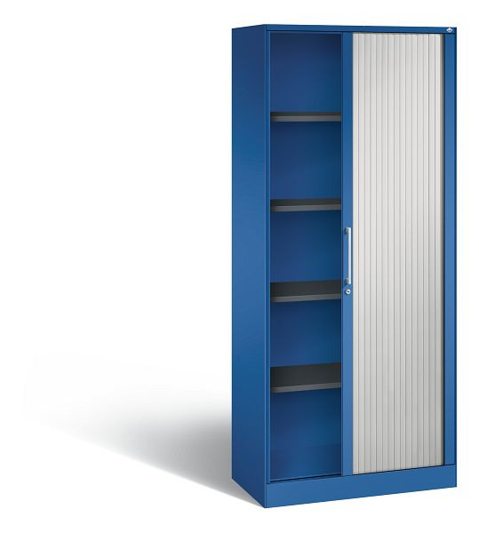 C+P Rollladenschrank Asisto, H1980xB800xT435mm, Farbe: Enzianblau / Lichtgrau, Bügelgriff, 5 OH, 143003-000 S10064