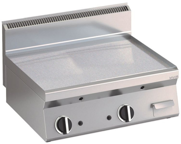 KBS Gas Grillplatte glatt aus Edelstahl Fläche 595x555mm 2 Heizzonen Tischgerät, 10222316