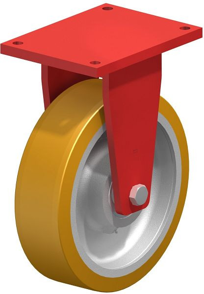 Blickle BS-GTH 504K Stahlgeschweißte Schwerlast-Bockrolle, Blickle Extrathane®, Hellbraun, 754236