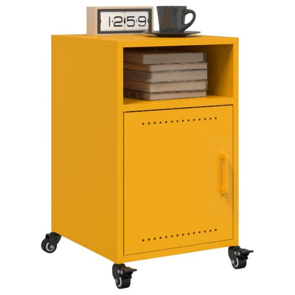 vidaXL Nachttische 2 Stk. Senfgelb 36x39x59 cm Stahl, 846723