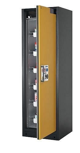 asecos Gefahrstoffschrank Select W-66R-O (one touch), 600 mm, 6 Auszüge, Tür gelb, 3007504030090