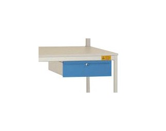 Manuflex ESD-Einzelschubfach in Lichtblau RAL 5012, mit Schloss, BxTxH = 425 x 550 x 135 mm, LD4123.5012