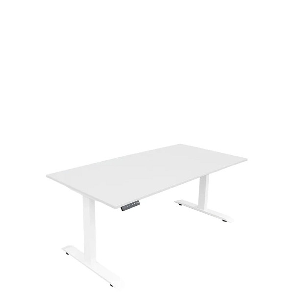 Lüllmann Elektrisch höhenverstellbarer Schreibtisch, 600-1250 x 1800 x 800 mm, signalweiß, 114937