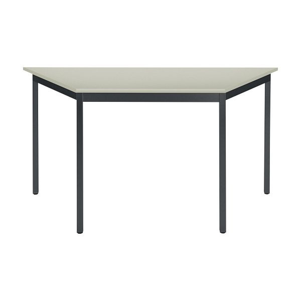 Bisley Mehrzwecktisch, Trapezförmig, Breite 1200 mm, Tiefe 600 mm, 25mm Tischstärke, 333 schwarz x G grau, MTC25T1206G333